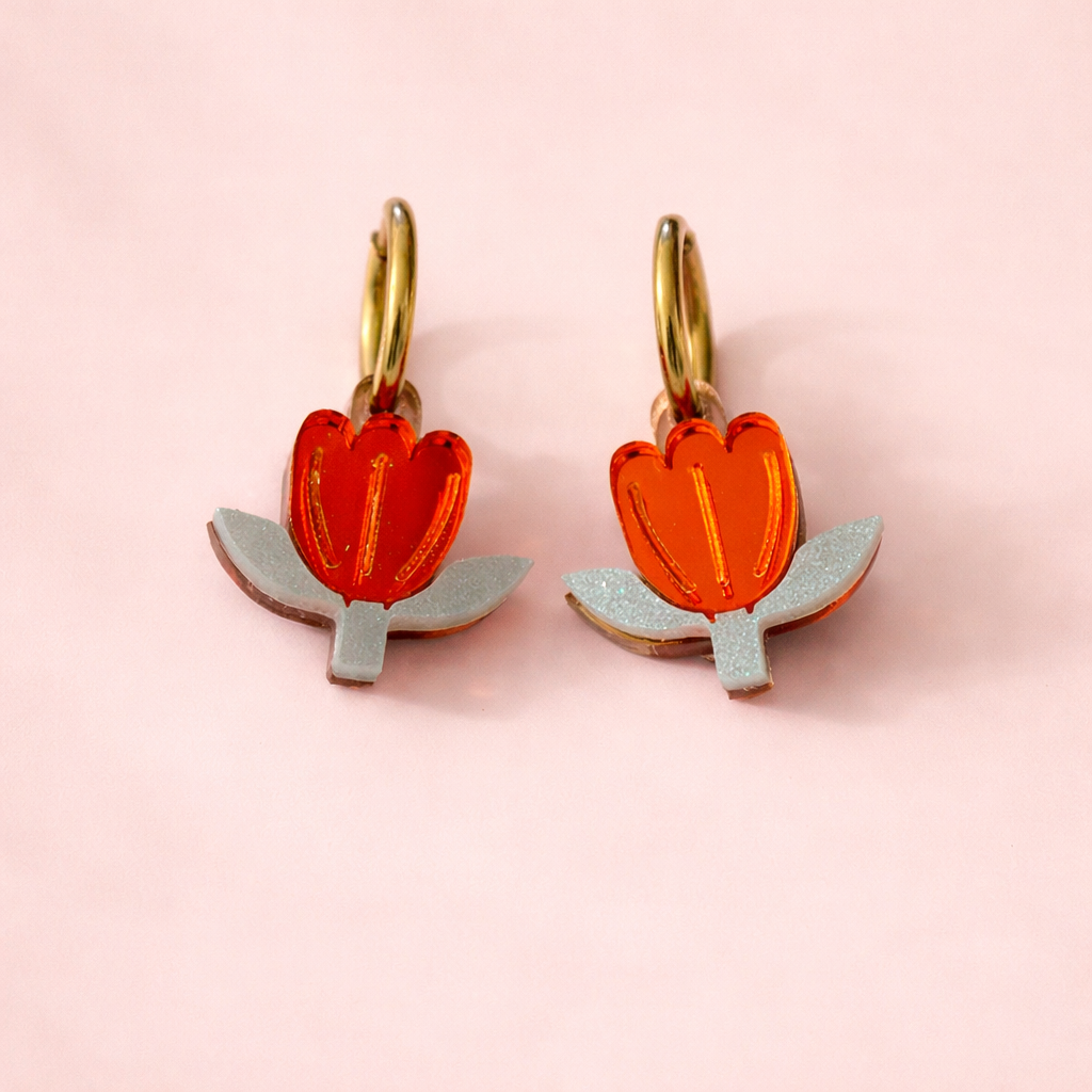Pendienets Tulipanes Naranja
