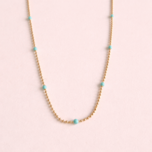 Collar Bolitas Turquesa