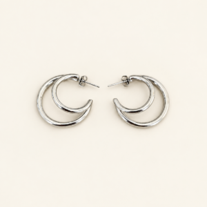 Pendientes Aro Doble Plateado