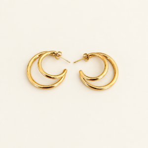 Pendientes Aro Doble Dorado